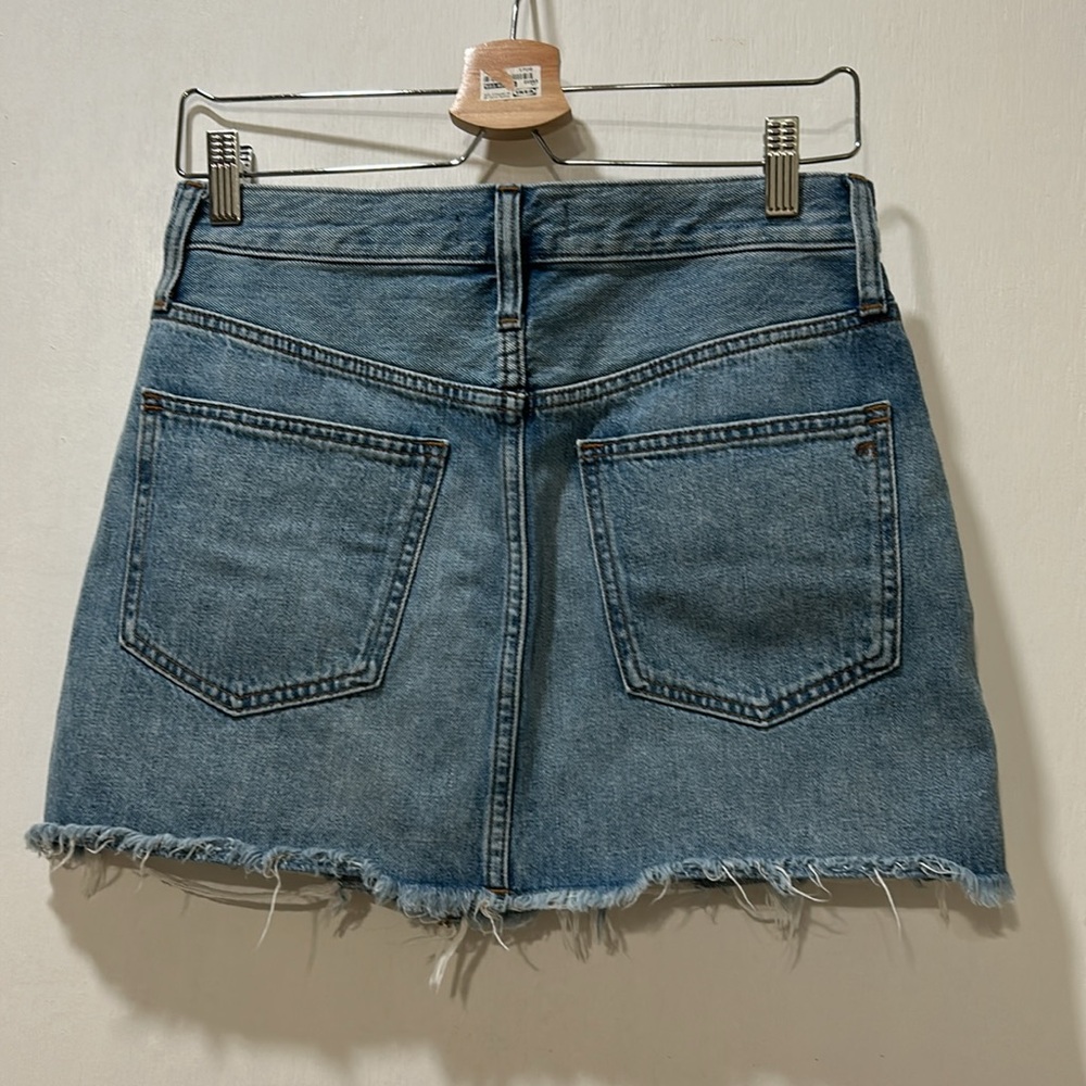 MADEWELL WOMENS BLUE DENIM SKIRT FRAYED HEM Sz 25 - Picture 2 of 10